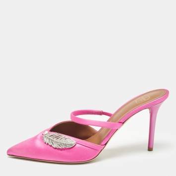 مملوكة مسبقًا Malone Souliers Pink Satin Fara Mules Size 40