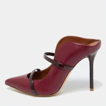مملوكة مسبقًا Malone Souliers Burgundy Leather Maureen Mules Size 36