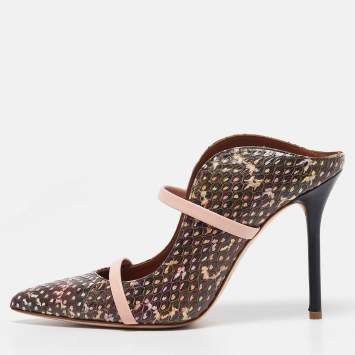 Pre Owned Malone Souliers Multicolor Python Leather Maureen Mules Size 37