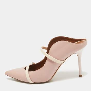 Pre Owned Malone Souliers Pink Leather Patent Leather Maureen Pumps Size 38.5