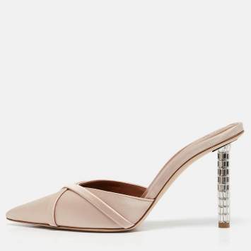 Malone Souliers Beige Satin Josephine Mules Size 39.5