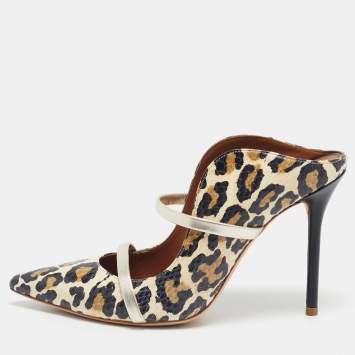 Malone Souliers Multicolor Snakeskin and Leather Maureen Pointed Toe Mules Size 37.5