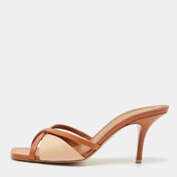 Malone Souliers Brown Leather Penn Slide Sandals Size 38