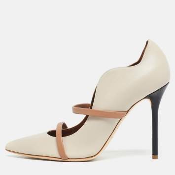 Pre Owned Malone Souliers Beige Leather Maureen Pumps Size 38