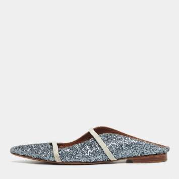 Pre Owned Malone Souliers Metallic Glitter Maureen Flat Size 38.5