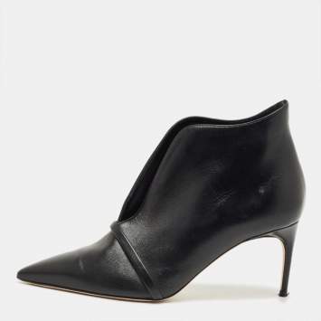 Pre Owned Malone Souliers Black Leather Clara Ankle Boots Size 38