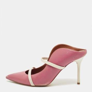 Pre Owned Malone Souliers Pink Leather Maureen Mules Size 40