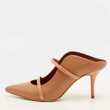 مملوكة مسبقًا حذاء مولز مالون سولييه مورين مقاس 40 جلد و جلد لامع بيج مقدمة مدببة