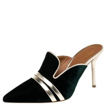 Pre Owned Malone Souliers Green Velvet Hayley Mule Size 36.5