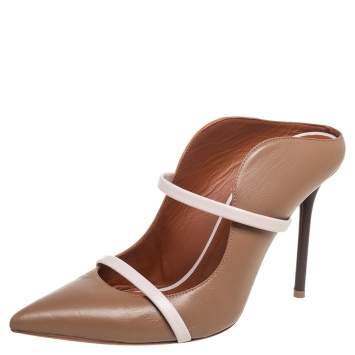 Pre Owned Malone Souliers Brown Leather Maureen Pointed Toe Mules Sandals Size 40