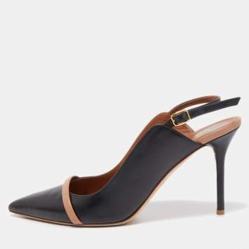 Pre Owned Malone Souliers Black Leather Marion Slingback Pumps Size 41