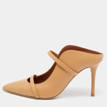 Pre Owned Malone Souliers Brown Leather Maureen Mules Size 37