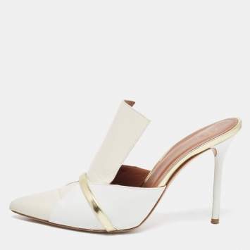 Pre Owned Malone Souliers Tricolor Leather Danielle Mules Size 39