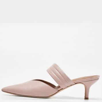 Pre Owned Malone Souliers Pink Leather Maisie Mules Size 39