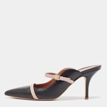 مملوكة مسبقًا Malone Souliers Black/Pink Leather Maureen Mules Size 38
