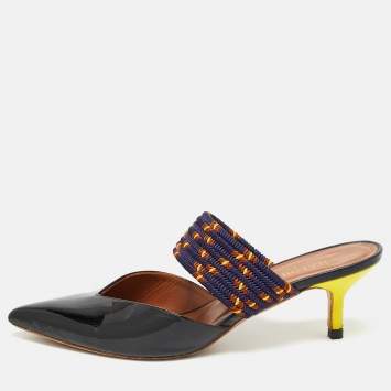 Pre Owned Malone Souliers Black Patent Maisie Sandals Size 37.5