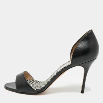 مملوكة مسبقًا Manolo Blahnik Fagutal 105 Size 40.5 Black Leather Pumps
