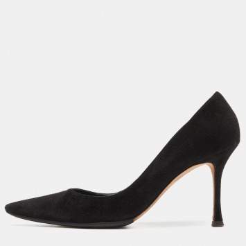Pre Owned Manolo Blahnik Black Suede Pointed Toe Pumps Size 41.5