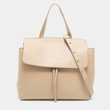 Pre Owned Mansur Gavriel Beige Leather Lady Tote