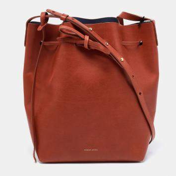 Pre Owned Mansur Gavriel Brandy Leather Bucket Bag  