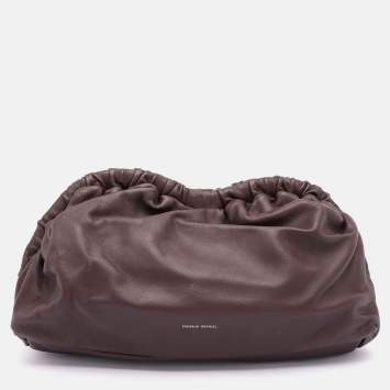 Pre Owned Mansur Gavriel Burgundy Leather Cloud Clutch