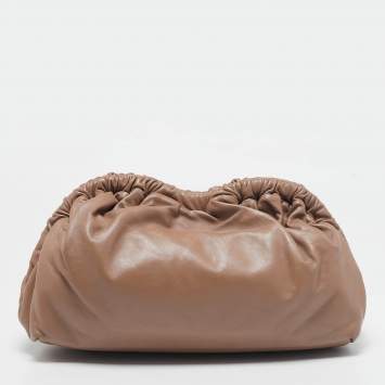 Pre Owned Mansur Gavriel Beige Leather Cloud Clutch