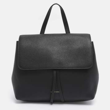 Pre Owned Mansur Gavriel Black Leather Lady Top Handle Bag