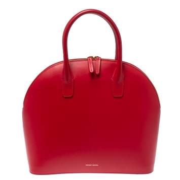 Pre Owned Mansur Gavriel Red Leather Dome Satchel