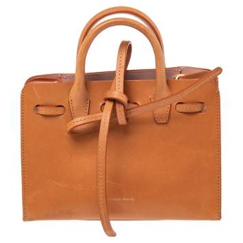 Pre Owned Mansur Garvriel Cammello Leather Mini Sun Bag