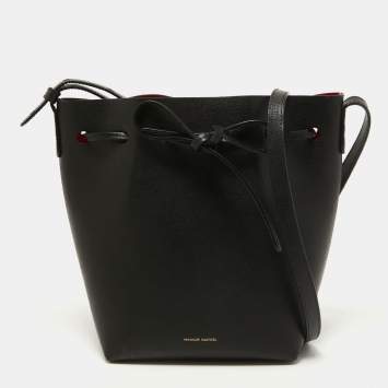 Pre Owned Mansur Gavriel Black leather Mini Bucket Bag