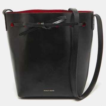 Pre Owned Mansur Gavriel Black Leather Mini Bucket Bag