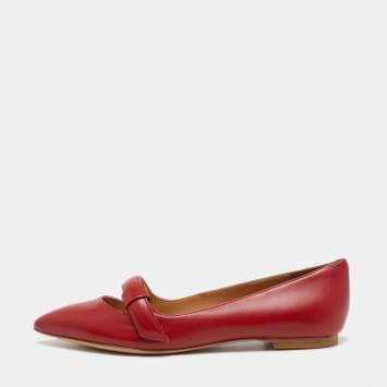 Pre Owned Marc by Marc Jacobs Red Leather Ballet Flats Size 36.5