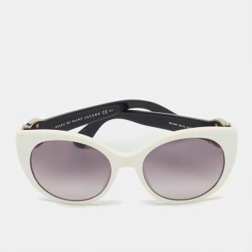 Pre Owned Marc by Marc Jacobs White/Grey Gradient MMJ396/S Cat-Eye Sunglasses