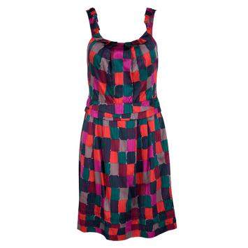Pre Owned Marc by Marc Jacobs Multicolor Printed Cotton Tumbling Blocks Dress S