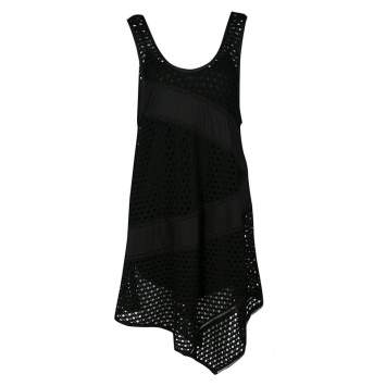 Pre Owned Marc By Marc Jacobs Black Eyelet Jersey Asymmetric Sleeveless Yuki Dress S