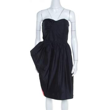 Pre Owned Marc by Marc Jacobs Black Asymmetric Peg Ellsworth Strapless Dress L