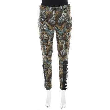 Pre Owned Marc by Marc Jacobs Elm Brown Ancathus Print Cotton Fitted Cargo Pants S