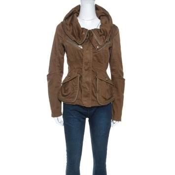 Pre Owned Marc by Marc Jacobs Brown Cotton Zip Front Jacket XS