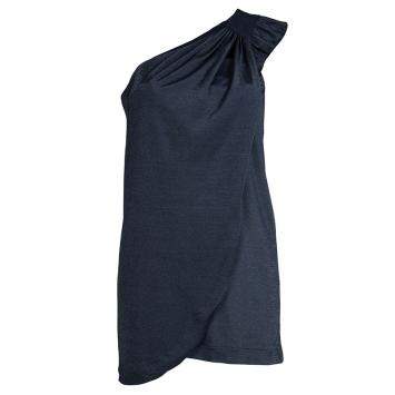 Pre Owned Marc by Marc Jacobs Blue Knit Draped One Shoulder Top XS