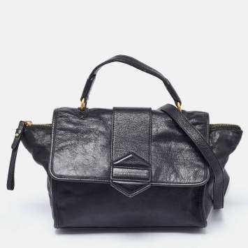 Pre Owned Marc by Marc Jacobs Black Leather Flipping Out Top Handle Bag