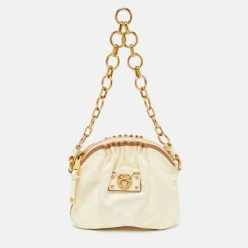 Marc by Marc Jacobs Off White/Brown Leather Chain Bag