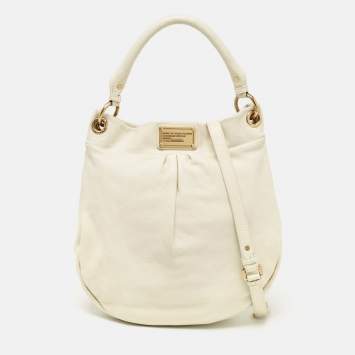 Pre Owned Marc by Marc Jacobs Off White Leather Classic Q Hillier Hobo