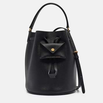 Pre Owned Marc by Marc Jacobs Black Saffiano Leather Bucket Bag
