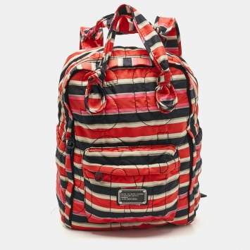 Pre Owned Marc by Marc Jacobs Multicolor Striped Nylon Backpack