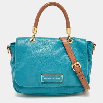Pre Owned Marc by Marc Jacobs Teal Green Leather Too Hot to Handle Top Handle Bag