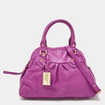 Pre Owned Marc by Marc Jacobs Purple Leather Classic Q Groovee Satchel