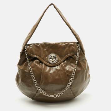 Marc by Marc Jacobs Brown Leather Turnlock Hobo