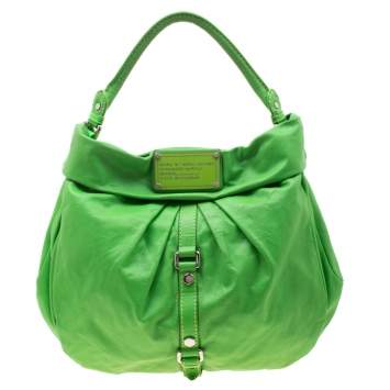 Pre Owned Marc By Marc Jacobs Neon Green Leather Workwear Hobo