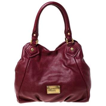Pre Owned Marc by Marc Jacobs Burgundy Leather Tote 