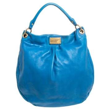 Pre Owned Marc by Marc Jacobs Blue Leather Classic Q Hillier Hobo